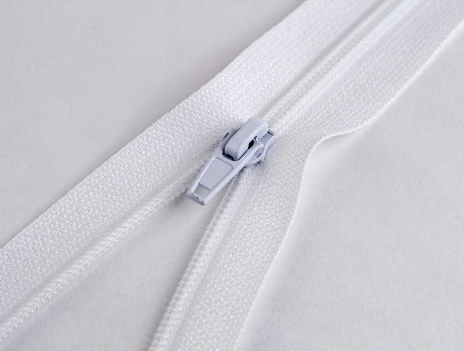 UH5R špirálový zips (6 mm) 55 cm biely