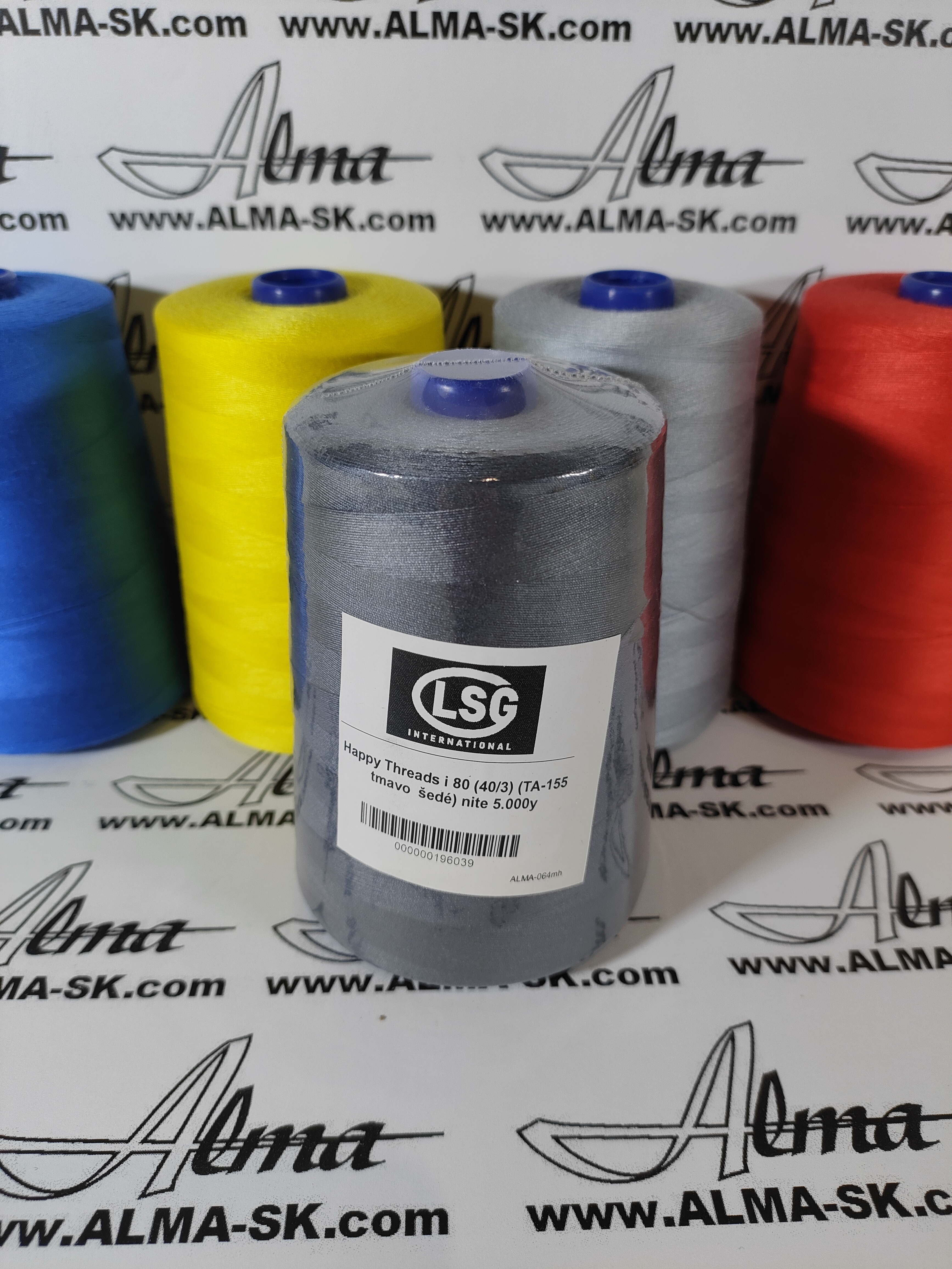 Happy Threads i 80 (40/3) (TA-155 tmavo šedé) nite 5.000y