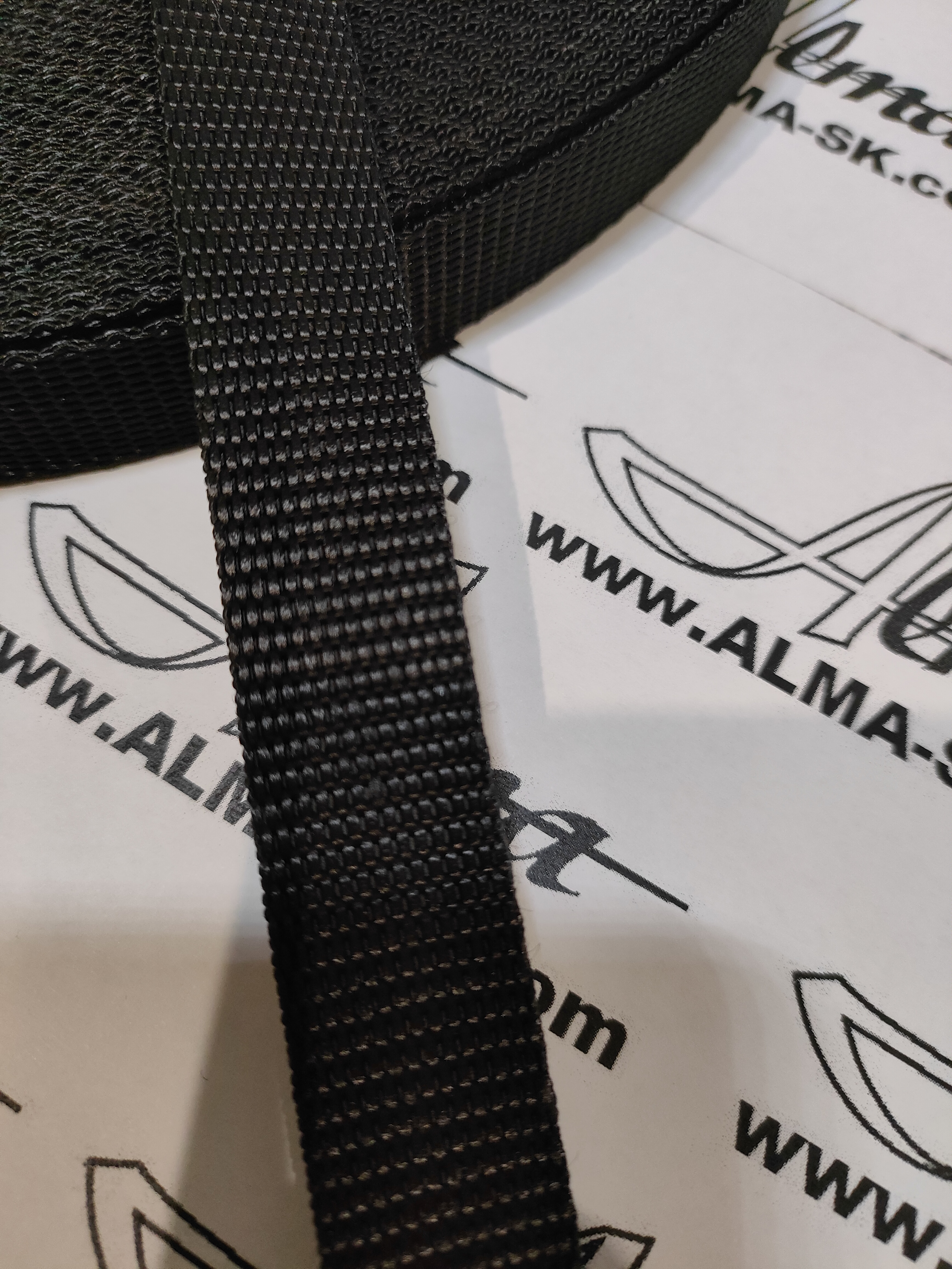 Popruh 10 mm čierny (polypropylén)